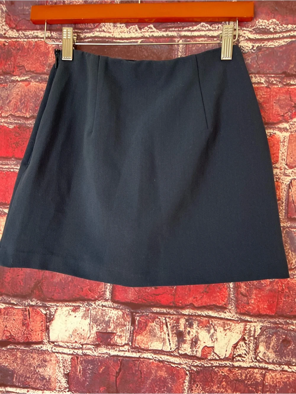 Abercrombie & Fitch Navy Blue A-Line High Waisted Mini Skirt - Picture 3 of 4